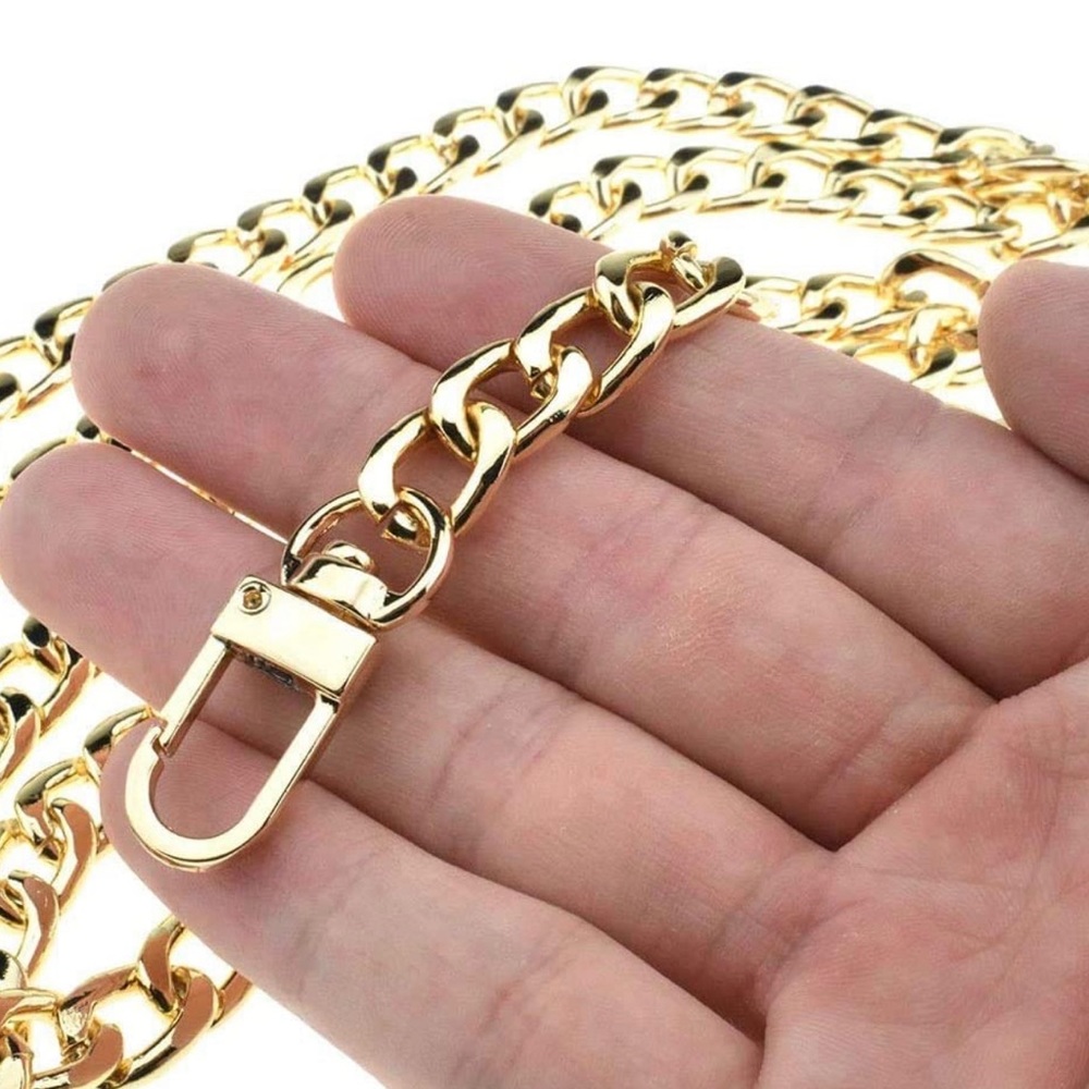 GOLDTONE CHAIN with clasps for WOC crossbody purse 59.1” length